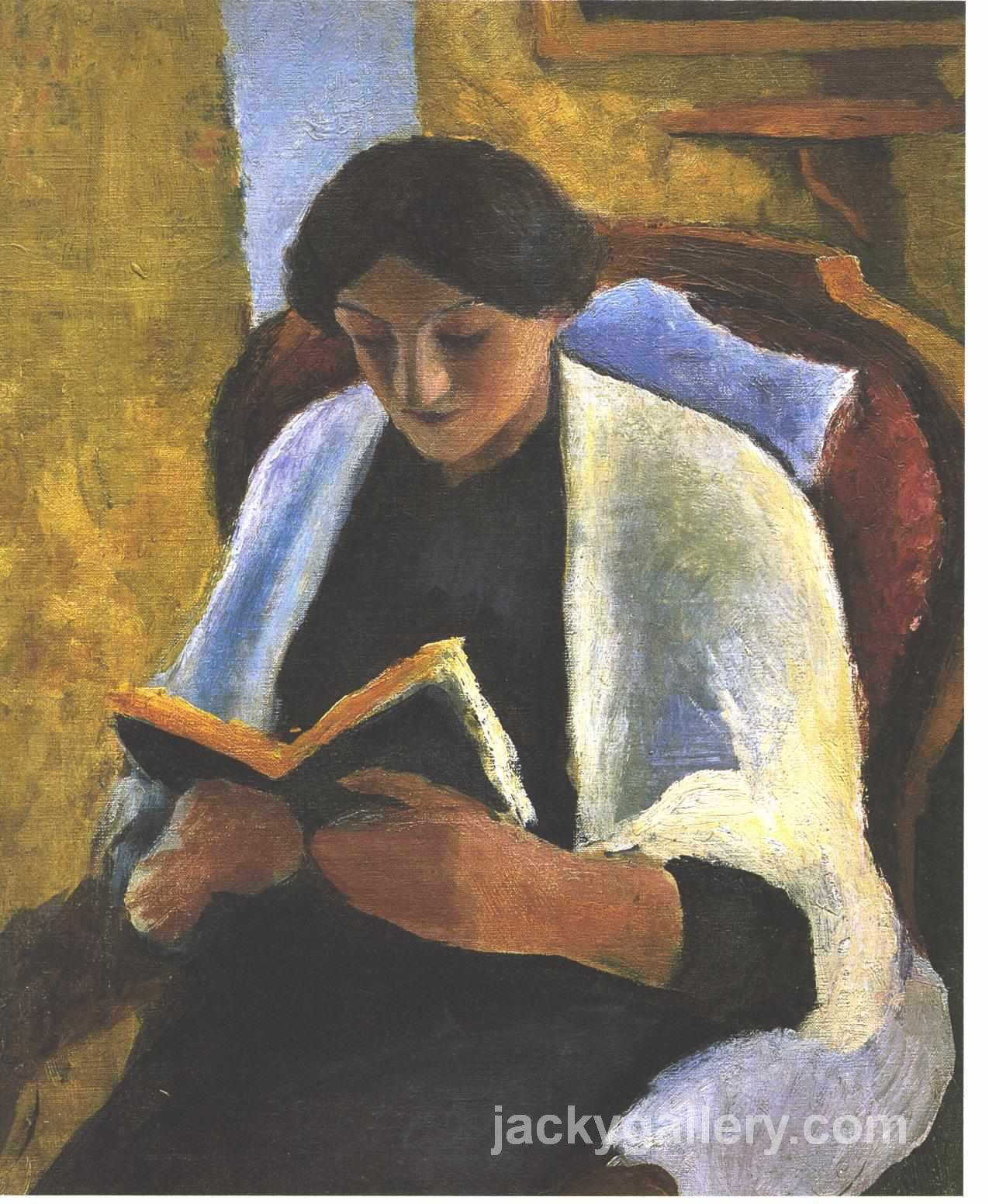 Reading woman, August Macke painting